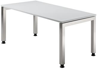 Schreibtisch JS16 U-Fuß / 4-Fuß eckig 160x80cm Grau Gestellfarbe: Silber