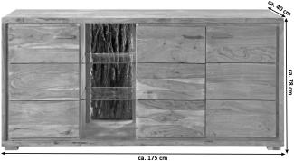 Sideboard Kommode 175 x 78 x 40 cm Akazienholz stonefarben KATI 526572