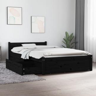 Bett mit Schubladen Schwarz 100x200 cm [3103492]