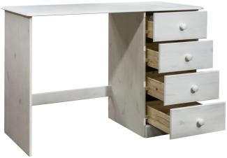 Schreibtisch mit 4 Schubladen, Massivholz Kiefer, 110 x 50 x 74 cm