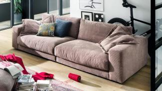 Bigsofa SEVENTIES Megasofa Sofa Cord Stoff rosa 290x127