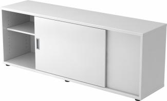 bümö® Lowboard mit Schiebetür, Sideboard in weiß