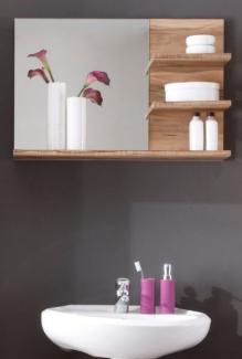 trendteam smart living Badezimmer Wandspiegel Cancun Boom, 72 x 57 x 20 cm in Nussbaum Satin (Nb. ) mit drei Ablageböden