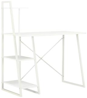 Schreibtisch mit Regaleinheit, Spanplatte Weiß, 102 × 50 × 117 cm