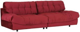 Sofa ROMETTA rot Wohnzimmer Couch gesteppt 262 cm