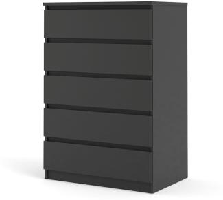 Nada Kommode 5 Schubladen matt schwarz Sideboard Board Schrank Wohnzimmer Möbel