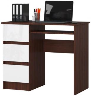 Schreibtisch Bürotisch Tisch A600 90x55x78 cm Wenge-Weiss Ausführung Links