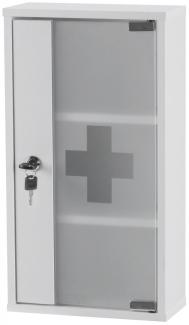 Medizinschrank - AID -abschließbar Erste Hilfe Schrank weiß 48x26x12cm