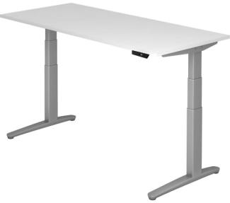'XBHM19' Sitz-Steh-Schreibtisch elektrisch 180x80cm Weiß Silber
