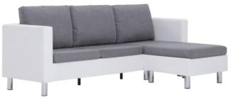 vidaXL 3-Sitzer-Sofa mit Kissen Weiß Kunstleder [282202]
