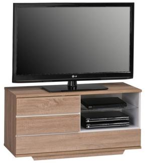 TV Board Iris, 1007 x 503 x 400 mm, Sonoma-Eiche - Icy-weiß