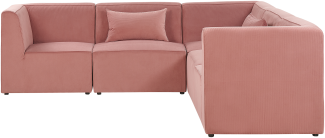 Ecksofa Cord rosa linksseitig 5-Sitzer LEMVIG