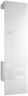 Vladon Garderobe Carlton Set 5, Garderobenset bestehend aus 1 Garderobenpaneel mit integrierter Tür und 1 Kleiderstange, Weiß matt/Weiß Hochglanz (52 x 193 x 35 cm)