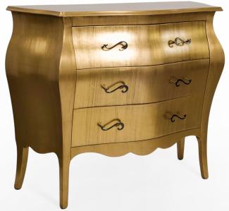 Casa Padrino Luxus Barock Kommode Gold - Handgefertigte Massivholz Kommode mit 3 Schubladen - Luxus Möbel im Barockstil - Barock Möbel - Barock Einrichtung - Edel & Prunkvoll