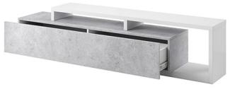 Lowboard "Bota" TV-Unterschrank 219 cm weiß beton colorado
