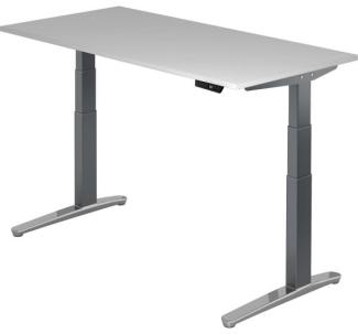 'XBHM16' Sitz-Steh-Schreibtisch elektrisch 160x80cm Grau/Graphit, poliert