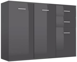 vidaXL Sideboard Hochglanz-Grau 105x30x75 cm Spanplatte