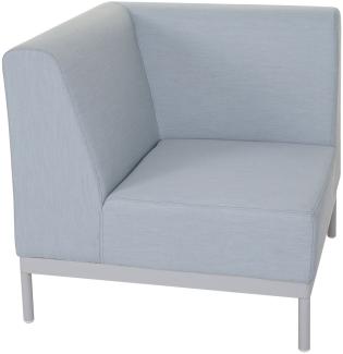 Ecksofa HWC-C47, Sofa Loungesofa Couch, Stoff/Textil Indoor wasserabweisend ~ blau ohne Ablage