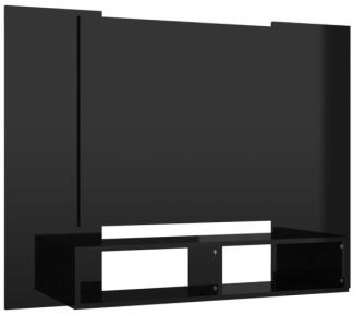 TV-Wandschrank Hochglanz-Schwarz 120x23,5x90 cm Spanplatte [808294]
