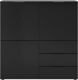 FMD Kommode mit 3 Türen und 3 Schubladen Schwarz