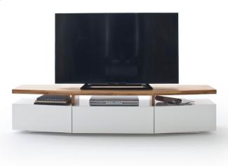 MCA 'SOPHIE' Furniture TV-Lowboard TV-Board Unterschrank weiß matt Lack Eiche massiv