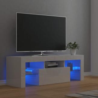 vidaXL TV-Schrank mit LED-Leuchten Hochglanz-Weiß 120x35x40 cm, Mit Beleuchtung [804352]