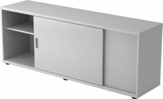 bümö® Lowboard mit Schiebetür, Sideboard in grau