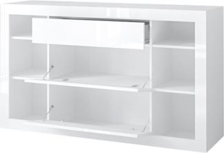 Sideboard Zena Kommode 145,5cm weiß/weiß Hochglanz