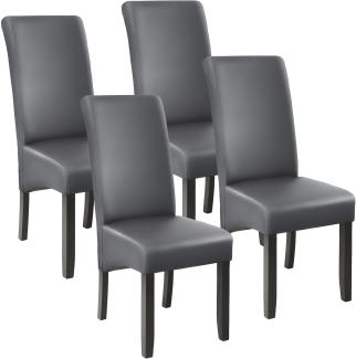 4 Esszimmerstühle, ergonomisch, massives Hartholz - grau