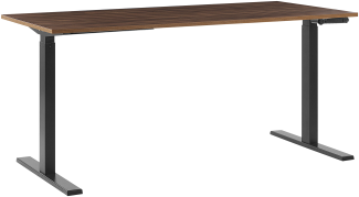 Schreibtisch manuell höhenverstellbar, Spanplatte Braun/ Schwarz, 76-116 x 160 x 72 cm