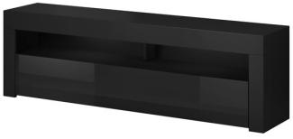 Lowboard "Mex" TV-Unterschrank 140 cm schwarz Hochglanz