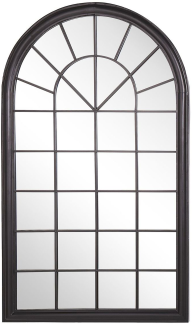 Wandspiegel Schwarz 77 x 130 cm Metall mit Glas Fensteroptik im Gotischen Stil