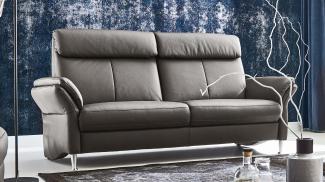 Sofa 2,5-Sitzer FABIO Couch Leder grau Federkern 192 cm