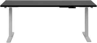 Schreibtisch elektrisch höhenverstellbar, Schwarz/ Weiß, 63-126 x 130 x 72 cm