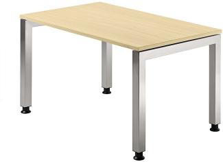 Schreibtisch JS12 U-Fuß / 4-Fuß eckig 120x80cm Ahorn Gestellfarbe: Silber