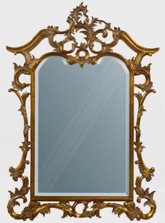 Casa Padrino Luxus Barock Mahagoni Spiegel Antik Gold 100 x 4 x H. 159 cm - Prunkvoller handgeschnitzter Wandspiegel im Barockstil - Antik Stil Garderoben Spiegel - Wohnzimmer Spiegel - Barock Möbel