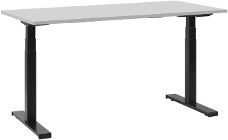Schreibtisch elektrisch höhenverstellbar, Grau/ Schwarz, 63-126 x 130 x 72 cm