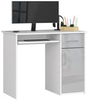 Schreibtisch Bürotisch Tisch A800 90x50x74 cm Weiss-Grau HGL