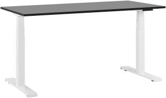 Schreibtisch elektrisch höhenverstellbar, Spanplatte Schwarz/ Weiß, 63-126 x 160 x 72 cm