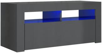 vidaXL TV-Schrank mit LED-Leuchten Hochglanz-Grau 90x35x40 cm, Mit Beleuchtung [804327]