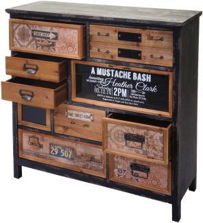 Apotheker-Schrank HWC-A43, Kommode, Tanne Holz massiv Vintage Shabby-Look 90x90x32cm