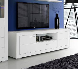 Lowbaord 196cm weiß matt TV-Board Wohnzimmer Fernsehtisch Modern