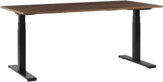 Schreibtisch höhenverstellbar, Spanplatte braun, 63-126 x 180 x 80 cm