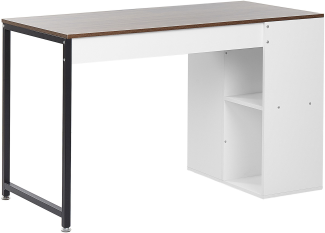 Schreibtisch weiß / dunkler Holzfarbton 120 x 60 cm DESE