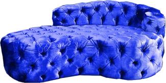 Casa Padrino Luxus Chesterfield Samt Chaiselongue Blau