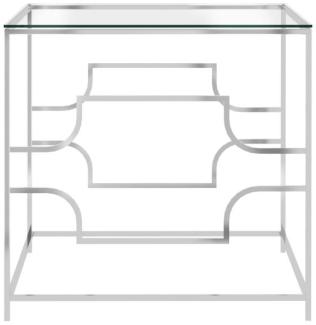 vidaXL Couchtisch, Glas/Edelstahl, 55x55cm