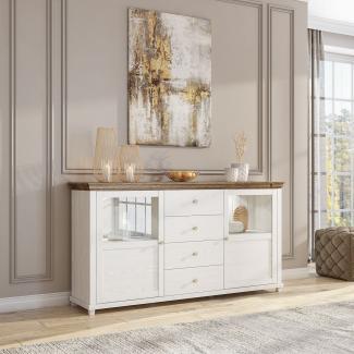 Sideboard HOME Anrichte 181 cm inkl. LED Beleuchtung Weiss Abisko