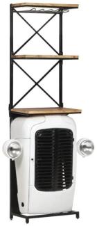 vidaXL Traktor-Weinregal Weiß 49x31x170 cm Raues Mangoholz