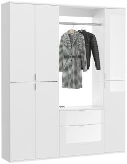 Garderobenschrank ProjektX in weiß Hochglanz 152 x 193 cm