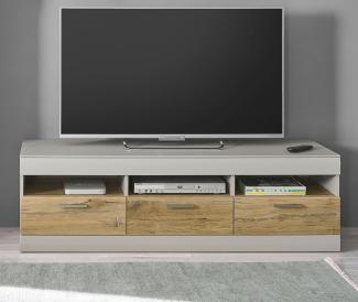 TV-Lowboard Griego in grau matt und Eiche 150 cm